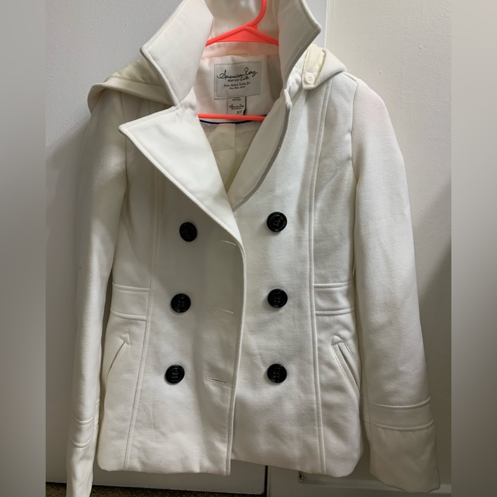 Winter white pea coat